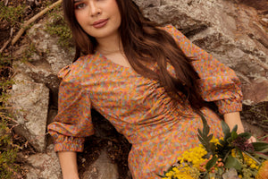 SANDHILLS & WAVES PEPLUM TOP | Jardine